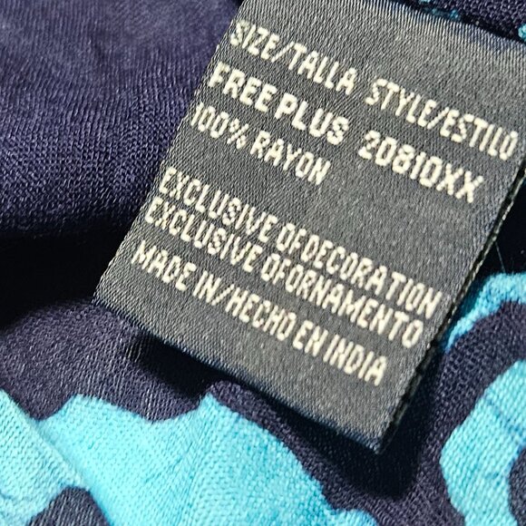 Riviera Sun Boho Blue Embroidered Sleeveless Dress Free Plus Size Sundress Midi - Picture 9 of 9